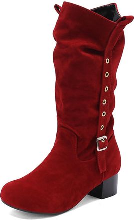 Generic Womens Edgy Ankle Boots with Double Buckle Straps Lace-Up Detail Chunky Platform Heels PU Leather Comfortable Anti-Slip Wear-Resistant for Daily Casua