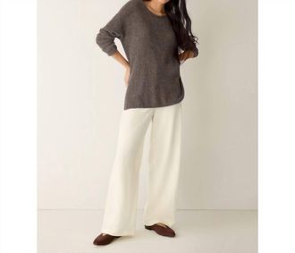 Eileen Fisher Jewel Neck Sweater In Rye