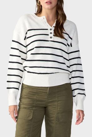 Sanctuary Casual Chill Long Sleeve Sweater In Black Stripe