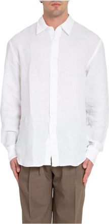 Costumein Linnen shirt in wit - Heren - Zakelijke Overhemden - Wit - S - Linnen - Overhemden