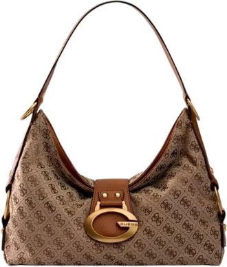 Guess Fribourg Handtas - Dames - Schoudertassen - Beige - ONE Size - Tassen