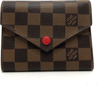 Louis Vuitton Brown Red Color Damier Canvas Coin Purse/Coin Case (Pre-Owned)