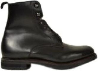 Churchs Platte leren enkellaarsjes - Heren - Enkellaarsjes - Zwart - 40 EU - Leer - Schoenen