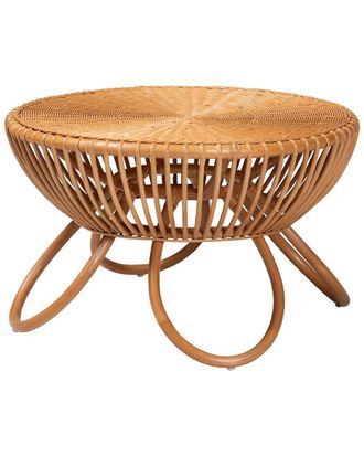 Baxton Studio Abel Rattan Coffee Table With Splayed Legs