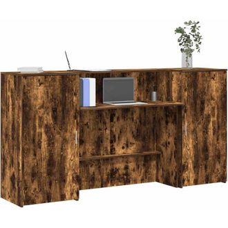 vidaXL Mostrador De Recepci&oacute;n Roble Ahumado 200x50x103,5 Cm Vidaxl