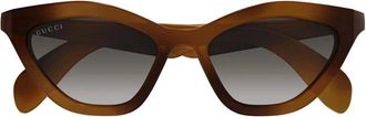 Gucci Sunglasses, female, Brown, Size: 52 MM Cat-eye Sunglasses