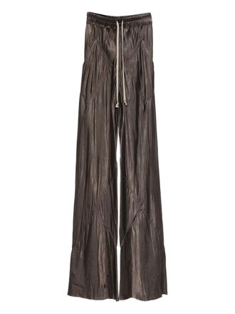 Rick Owens drawstring panelled trousers - women - Cupro - 38 - Brown