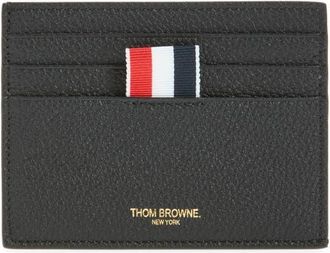 Thom Browne Leather Card Holder in Black at Nordstrom