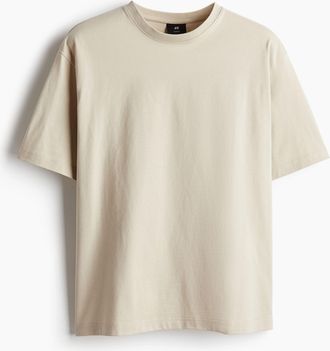 H&M T-Shirt in Loose Fit - Hellbeige