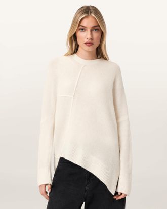 AllSaints Main: 58% Merino Wool, 26% Polyamide, 14% Alpaca, 2% Elastane Lock Crew Neck Jumper, Size: XS