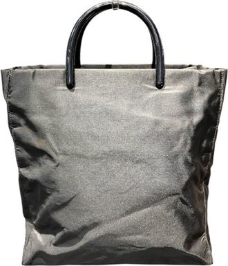 Prada Black Nylon Plastic Handbag Tote Bag (Pre-Owned)