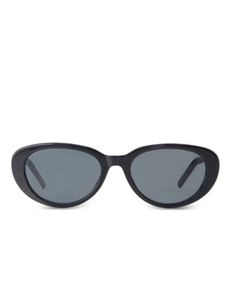 Saint Laurent Eyewear oval-frame sunglasses - unisex - Acetate - 55 - Black