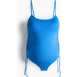 H&M Mama Padded-cup High Leg Swimsuit in Blue at Nordstrom, Size X-Large