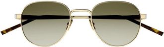Saint Laurent Round Full Rim Sunglasses - Gold