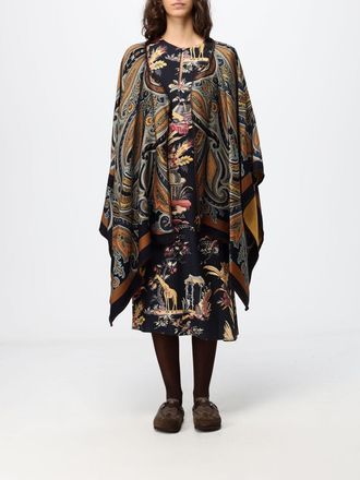 Etro Paisley Print Cotton-Blend Cape with a V-Neck