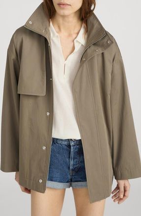Frame Denim The Short Field Trench Coat in Army at Nordstrom, Size X-Small