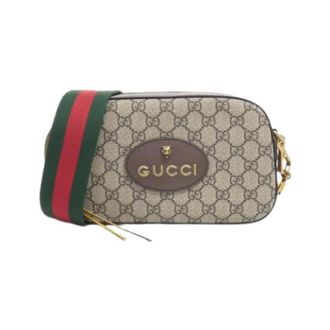 Gucci Pre-owned Neo Vintage GG Supreme Canvas Leren Schoudertas - Dames - Pre-owned - Beige - Maat: ONE Size Leer