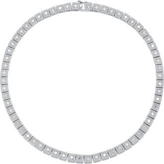 Genevive Silver Cz Tennis Necklace