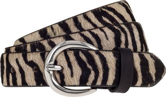 Tamaris Lederg&uuml;rtel TAMARIS, Damen, Gr. 11,5, wei&szlig;, schwarz, Rindsleder, G&uuml;rtel Lederg&uuml;rtel, Fell-Optik