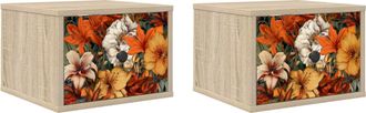 vidaXL Mesita De Noche De Pared Gennep 2 Uds. Roble Sonoma Vidaxl