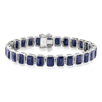 Ross-Simons Bezel-Set Sapphire Bracelet in Sterling Silver