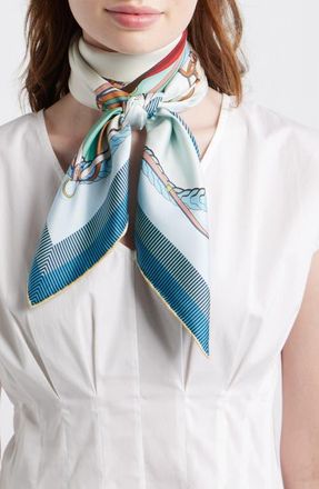 Longchamp Toute Allure Silk Square Scarf in Mint at Nordstrom