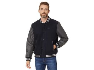 Levi's Wool Blend Mixed Media Varsity Jacket Mens Jacket Navy Body/Grey Sleeves : LG