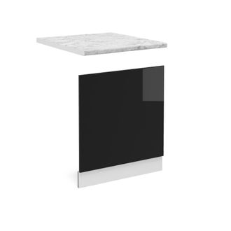 Vicco Panel Frontal R-line, Negro Brillo Intenso, 45 Cm, Et M&aacute;rmol Vicco