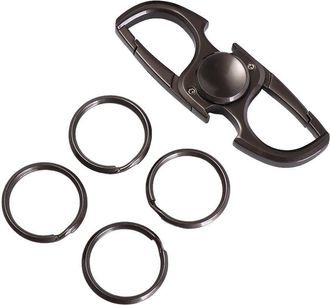 Generic Portable Stainless Steel Fidget Spinner Keychain, Multifunctional Hand Spinner Bottle Opener Car Key Waist Pendant(black)