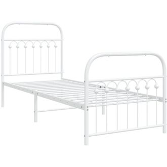 vidaXL Estructura cama sin colchón con estribo metal blanco 80x200 cm Vidaxl