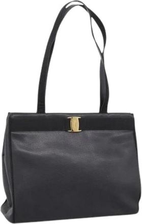 Ferragamo Pre-owned Shoulder Bag - Dames - Vintage Shopper - Zwart - ONE Size - Leer - Vintage