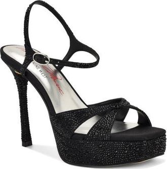 Nine West Talent Ankle Strap Platform Sandal in Black at Nordstrom, Size 8.5