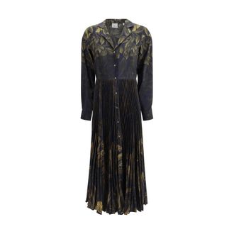 Sara Roka Womens Floral Print Pleated Dress - Black - Size EU 38 (Womens)