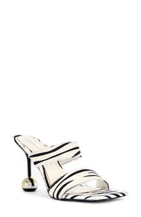 Azalea Wang Ophiel Sandal in White Black at Nordstrom, Size 6.5