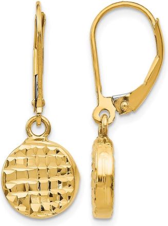 Diamond2Deal 14K Yellwo Gold Diamond-cut Drop Dangle Earrings