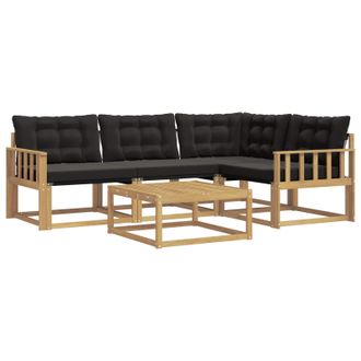 vidaXL Conjunto De Sof&aacute;s De Exterior 5 Pcs Blanco Y Negro Vidaxl