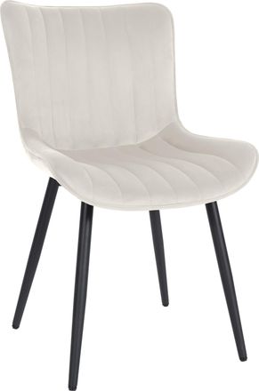 Clp Clp - Silla De Comedor Largo En Terciopelo O Polipiel Crema Terciopelo