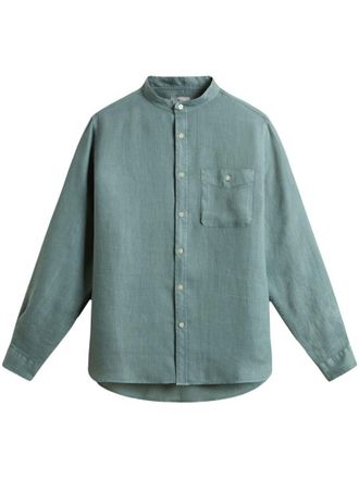 Woolrich Linen Shirt In Green