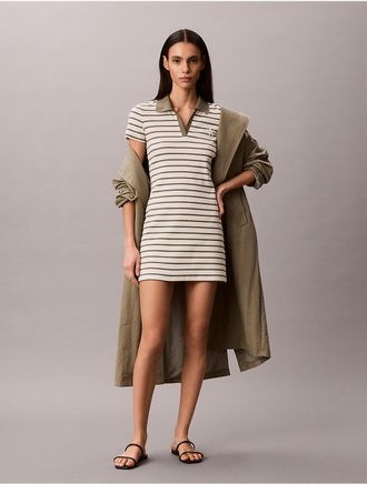 Calvin Klein Jeans Calvin Klein Womens Monologo Rib Stripe Mini Dress - Multi - XL