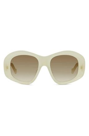 Loewe Anagram 51mm Geometric Sunglasses in Ivory /Gradient Brown at Nordstrom