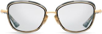Dita Eyewear Litavu Rectangular Tortoiseshell Sunglasses with Gold Accents