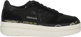 Premiata Black Micol 8567 Suede Leather Low-Top Sneakers
