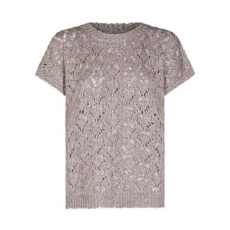 Fabiana Filippi Jumpers - female - Fabiana Filippi - Round-neck Knitwear - Beige - 2XS - Knitwear