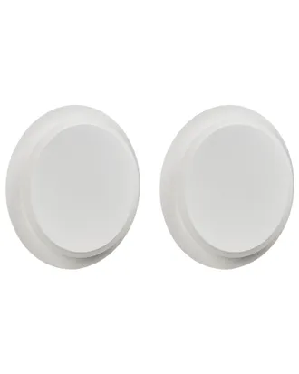 Beliani Set Di 2 Lampade Da Parete Scandinave A Led Forma Rotonda Verniciatura A Polvere Metallo Opaco Acrilico Bianco Semnon