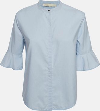 Maje Blue Striped Cotton Button Front Shirt S