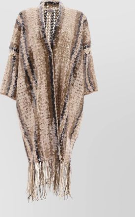 Brunello Cucinelli fringed longline sequin textured knitwear