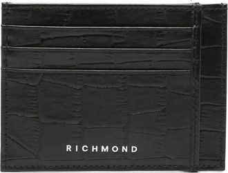 John Richmond croc-embossed cardholder - men - Calf Leather - One Size - Black