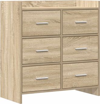 vidaXL Aparador Roble Sonoma 75 X 33 X 80 Cm Madera De Ingenier&iacute;a Vidaxl