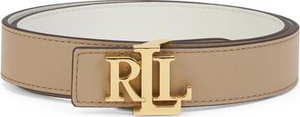 Ralph Lauren Logo Reversible Leather Belt - Dames - Riemen - Beige - L - Leer - Accessoires