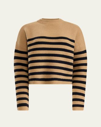 Altuzarra Tate Striped Wool-Cashmere Crewneck Sweater